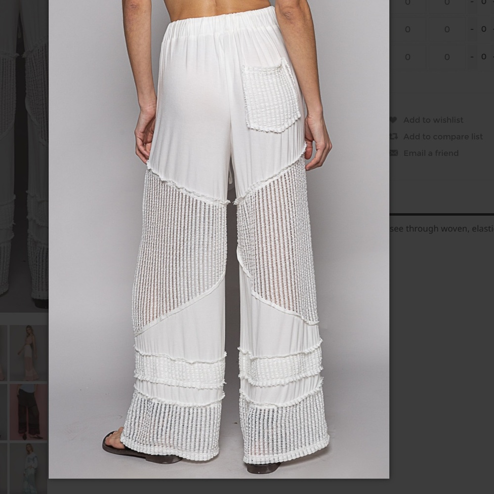 🎁 POL “ Vero Beach “POL Comfy Flowy Rayon Wide Leg Pants Travel Pants 59A - Picture 6 of 6